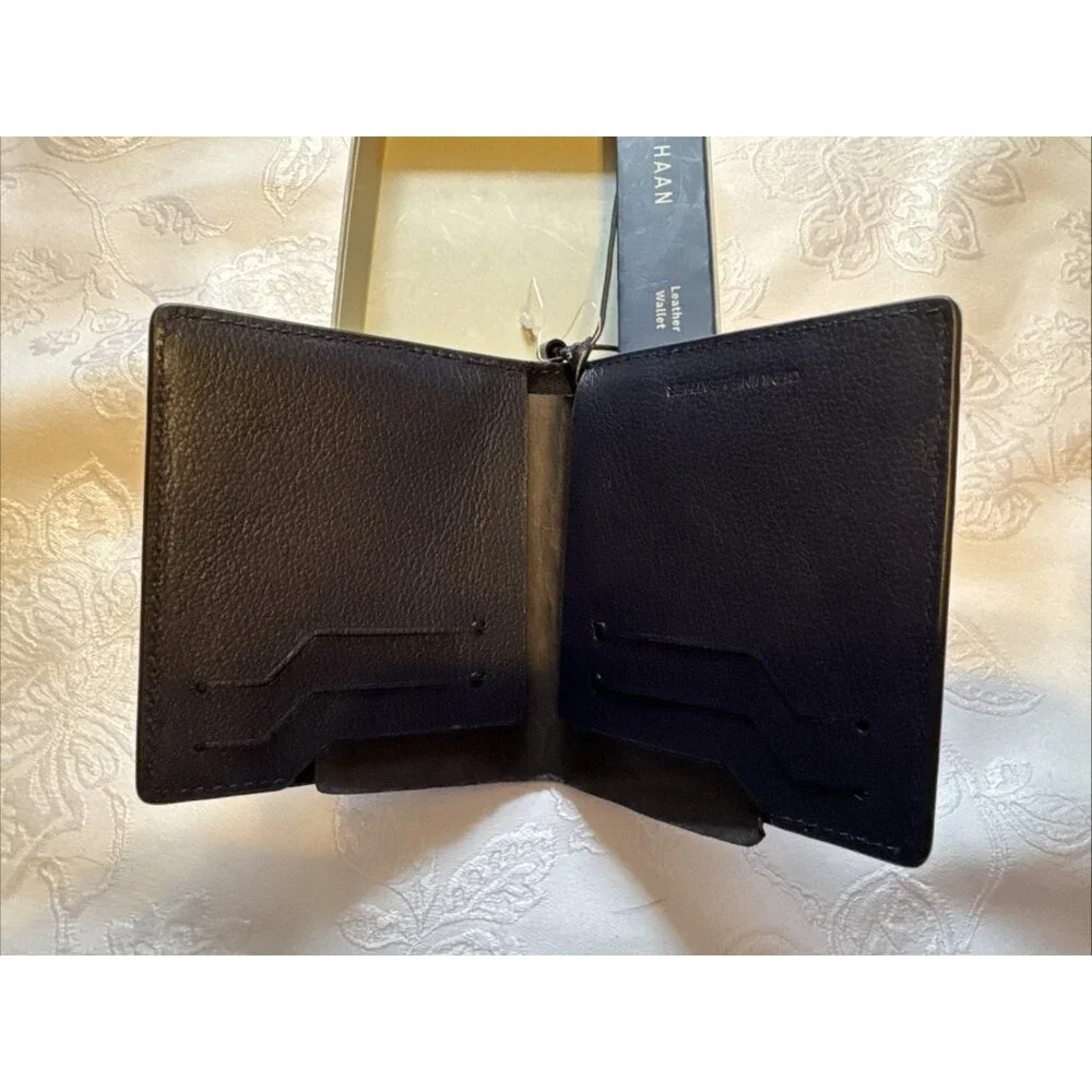 Men's Cole Haan Bifold Compact Slimfold Wallet Brown Leather Classic NEW